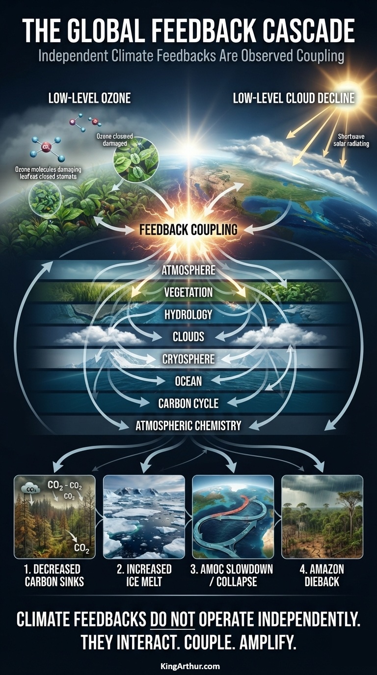 Ozone and Cloud Feedback Coupling