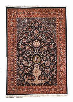 Navy/Red Tree of Life Carpet