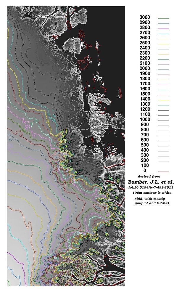 NE Greenland
ice surface contours